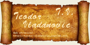 Teodor Vladanović vizit kartica